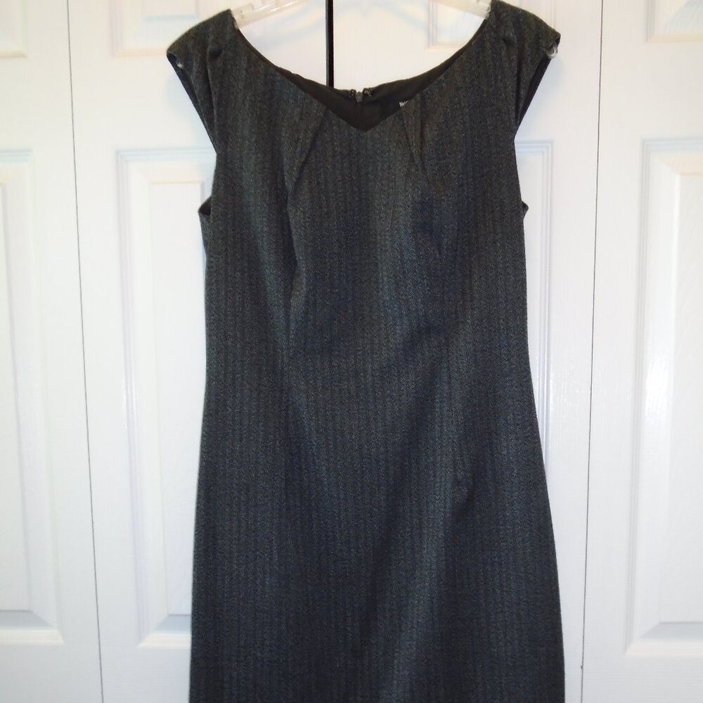Fitted Herringbone Dress (grey/black)